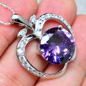 Amethyst and CZ necklace